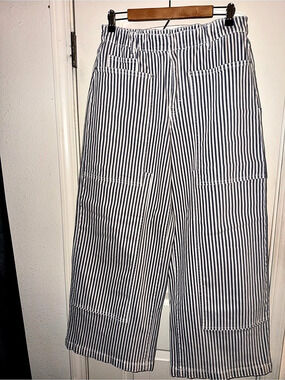Hidden Striped Wide Leg Pants in Blue & White Waist 30 Like New